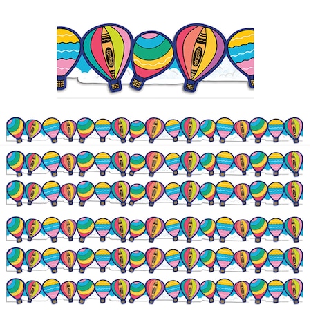 Eureka Crayola Colors of Kindness Hot Air Balloons Extra Wide Die-Cut Deco Trim, 72PK 846352